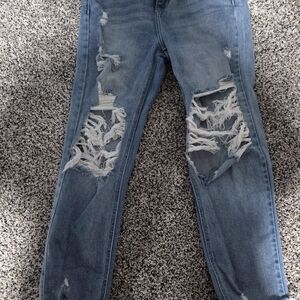 Cello Women's Distressed Light Blue Skinny Jeans